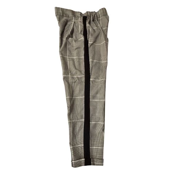 Cotton:On Pleated Front Plaid With Black Side Stripe Pants Size S/P - Picture 3 of 14